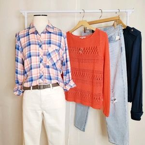 NWT Gap Drapey Flannel Pocket Button Up Shirt …